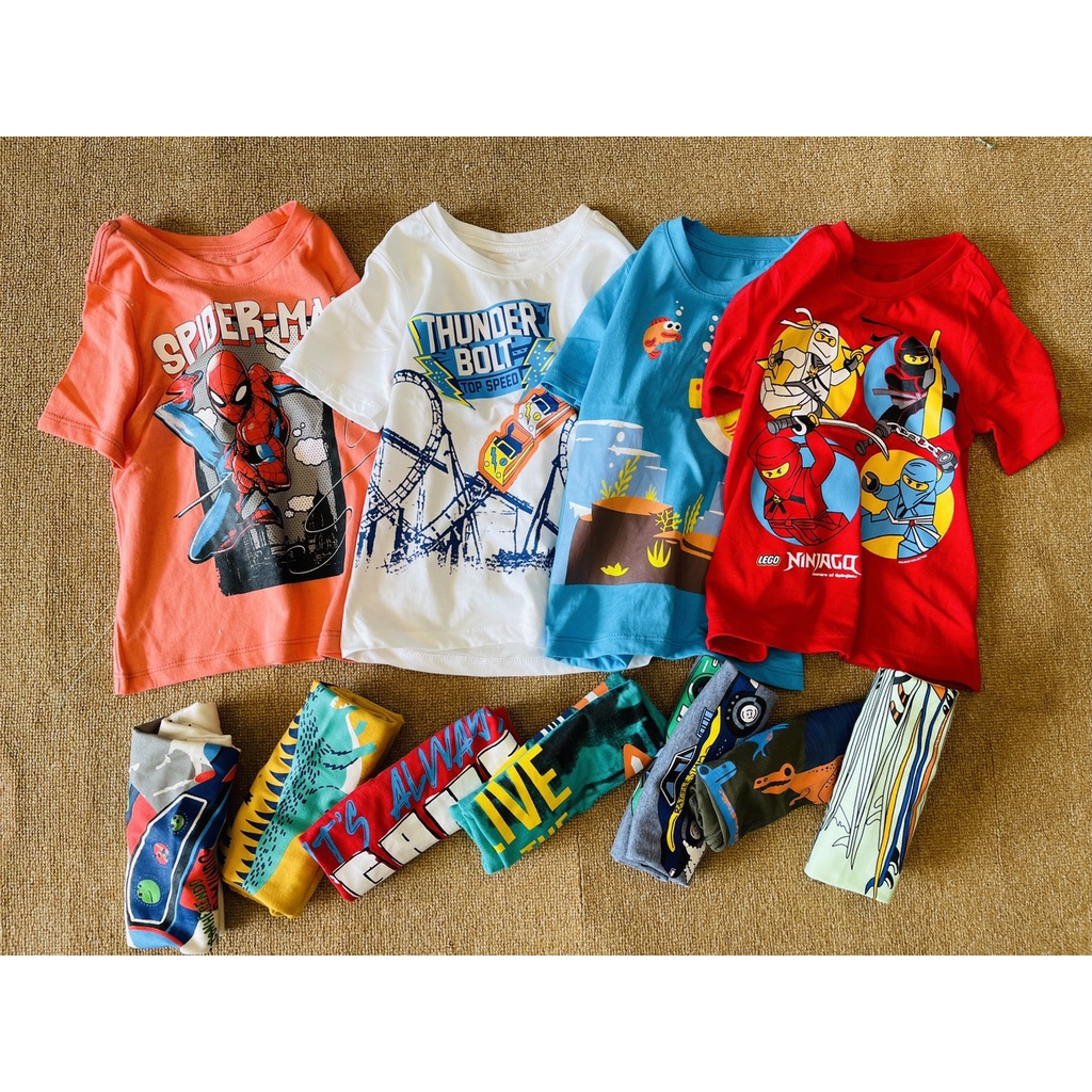 Áo thun bé trai cộc tay 1 tuổi đến 5 tuổi, xuất dư thun cotton ATCC - Bebefamilyshop