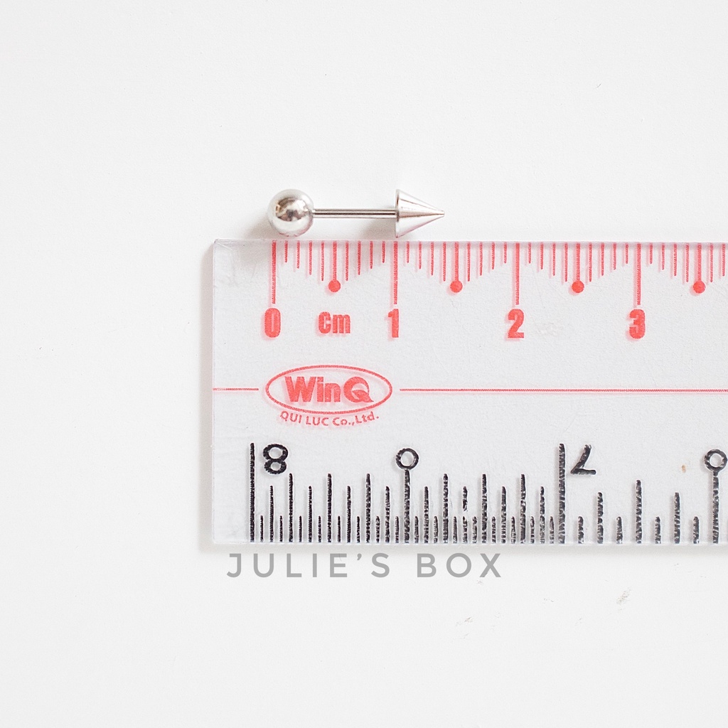 [1 Chiếc] Khuyên Tai Titan Unisex Hình Nhọn Bi Tròn Không Gỉ Sét Không Ngứa Bông Tai Julies Box 66