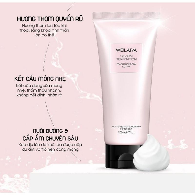 Sữa Dưỡng Thể Toàn Thân Body Lotion Weilaiya 200ml Dưỡng Ẩm Trắng Da Nước Hoa 3 Tầng Hương Cho Làn Da Mềm Mịn Thơm Lâu