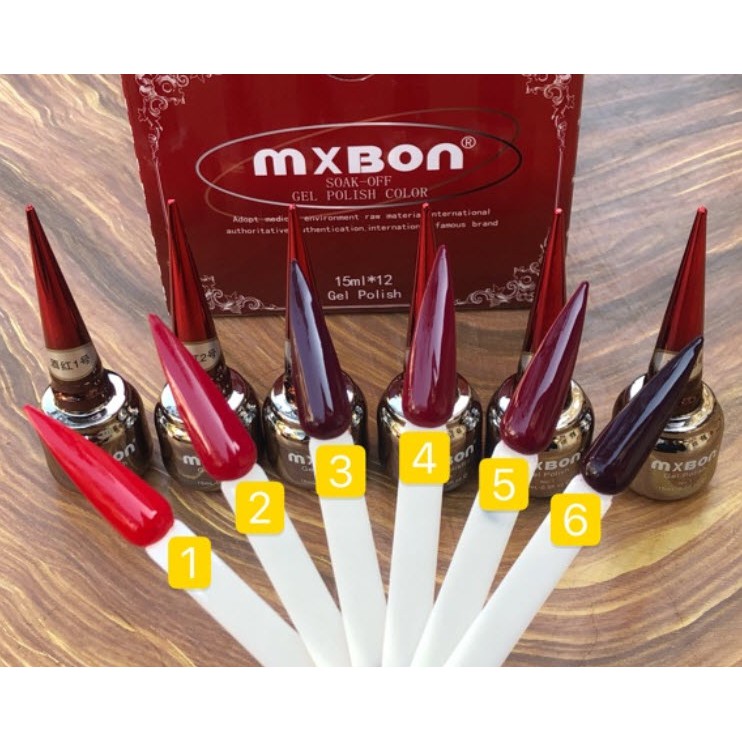 Sơn Gel MXBON Tone Đỏ Đẹp Quý Phái, Chất Sơn Chuẩn, Bóng Mượt (Lẻ 1 Chai)