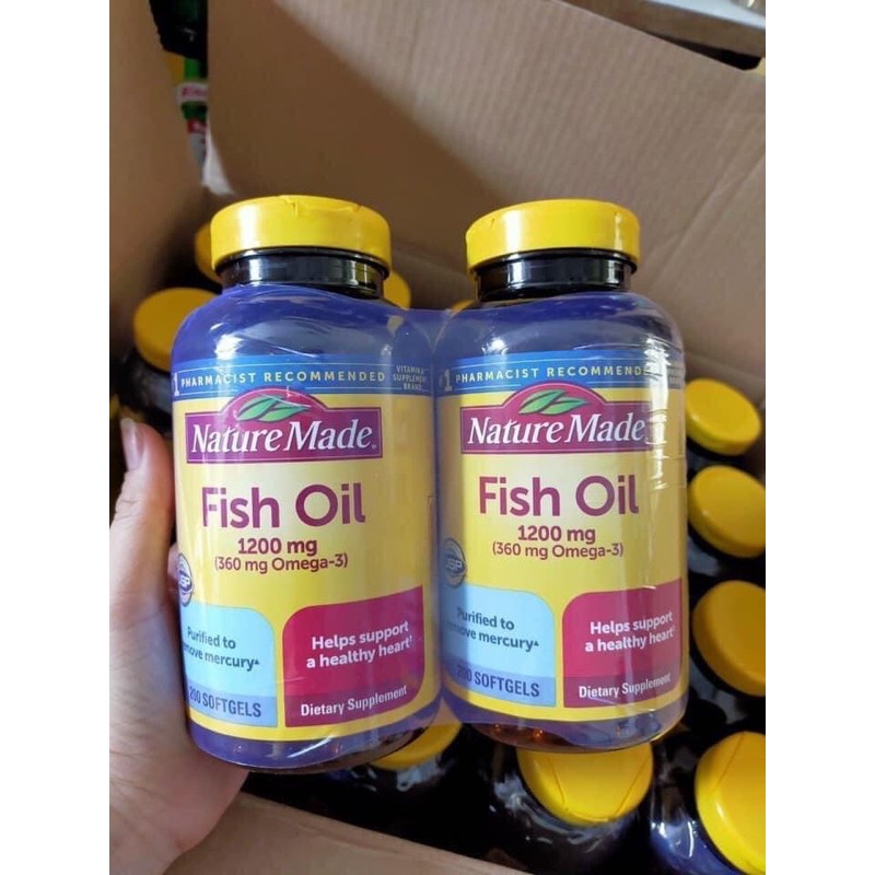 [HSD 03/2024] Viên uống Dầu Cá Nature Made Fish Oil 1200mg Omega 3 cúa Mỹ 200 viên | Thế Giới Skin Care