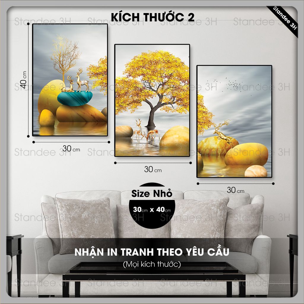 Tranh treo tường canvas có khung viền cao cấp, Tranh treo phòng khách, phòng ngủ, cầu thang | 3H