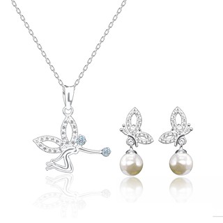 Bộ trang sức nàng tiên đính đá-Trang sức bạc nữ Panmila(TS-BTS-CANHTIEN1)