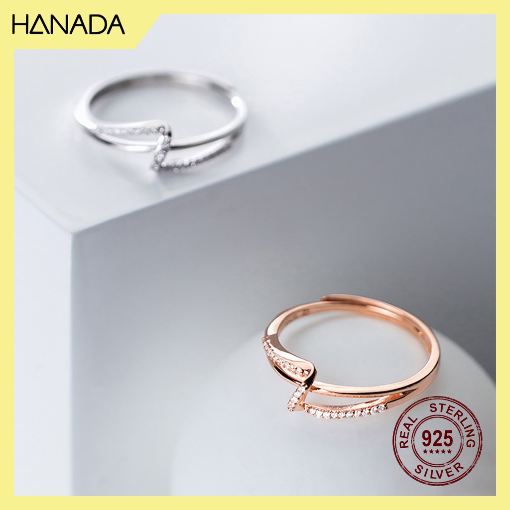 Nhẫn Bạc 925 Hanada N1234.R.2.S.240.0644 Chữ Z Đá N8