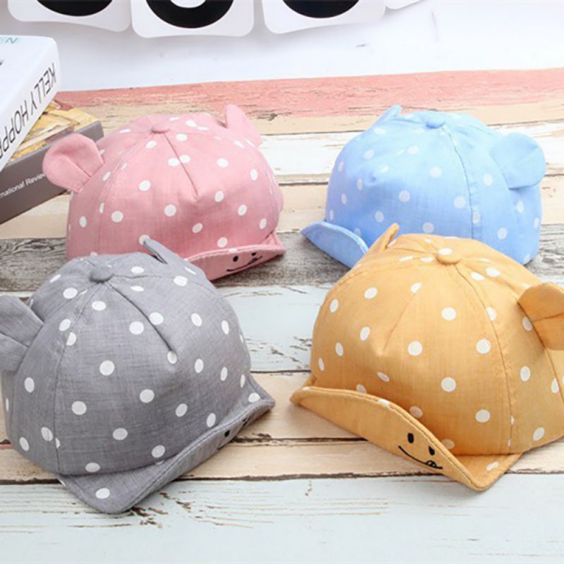 Mũ lưỡi trai chấm bi đính tai xinh xắn cho bé