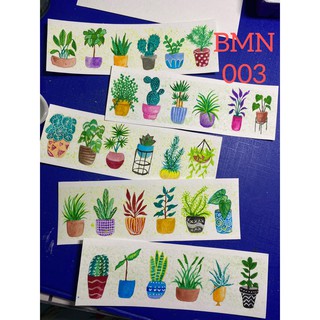 Bộ bookmark vẽ tay chậu cây (5c)