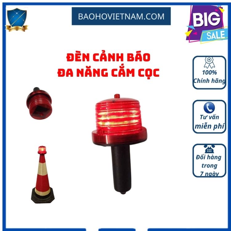 Đèn cảnh báo năng lượng mặt trời , Đèn cảnh báo dùng Pin cắm cọc đa năng