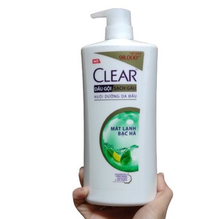 Dầu Gội Clear mát lạnh bạc hà 880g