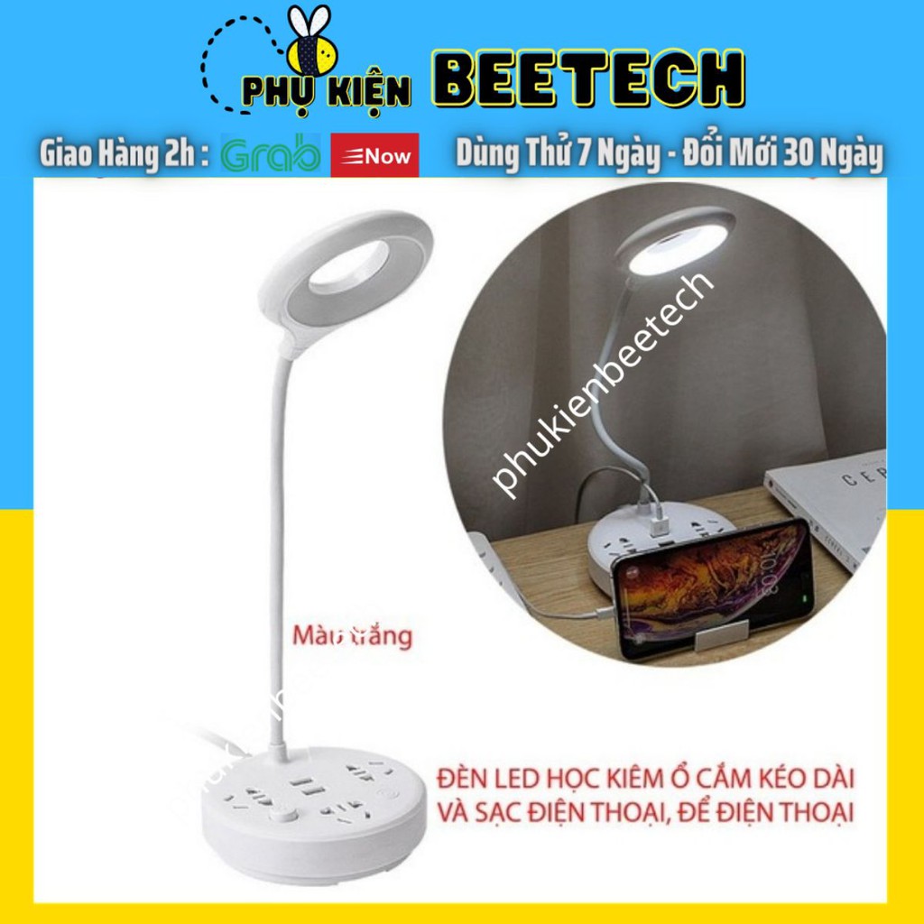 Ổ cắm kiện, kết hợp đèn bàn, có cổng sạc USB, chân dựng điện thoại - Beetech vn