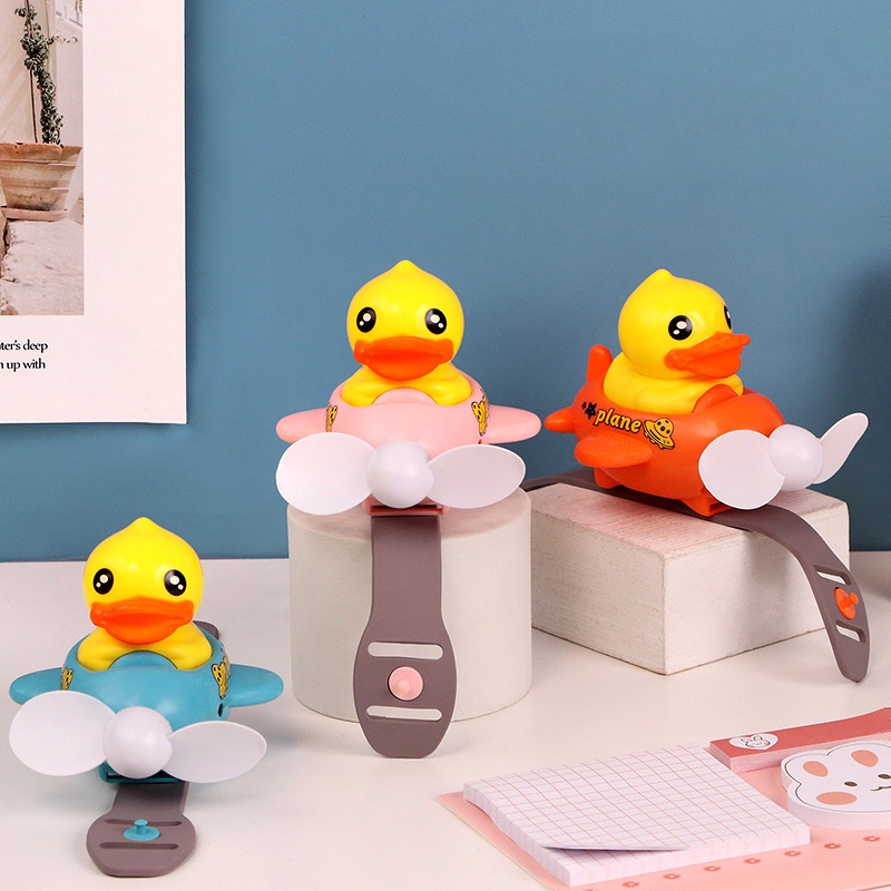 Quạt Đeo Tay Mini Sạc usb Hình Đồng Hồ Hoạt Hình Cho Bé