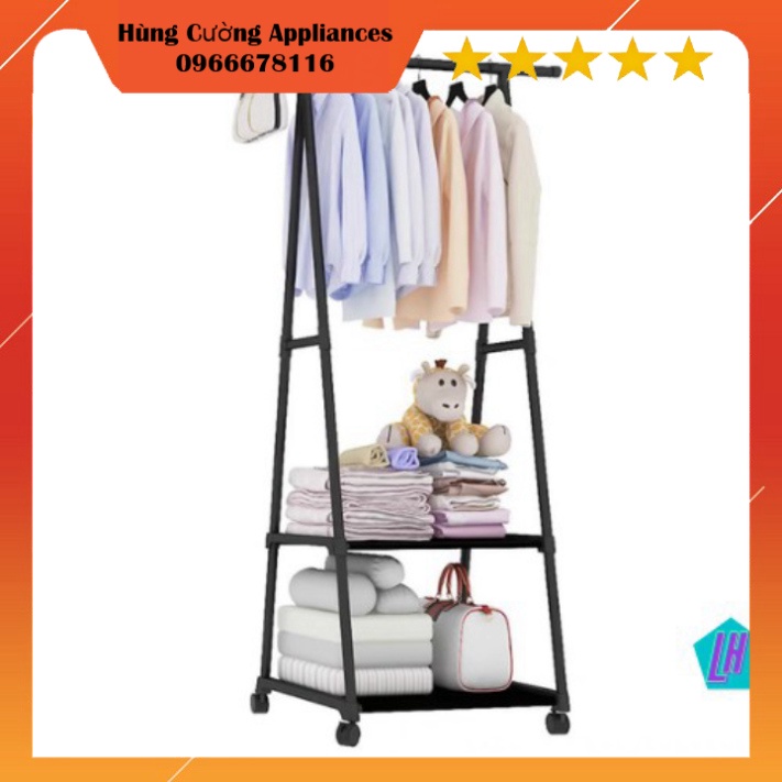 Giá/kệ treo mũ, áo kiểu dáng chữ A có bánh xe xoay 360 tiện lợi, đa năng