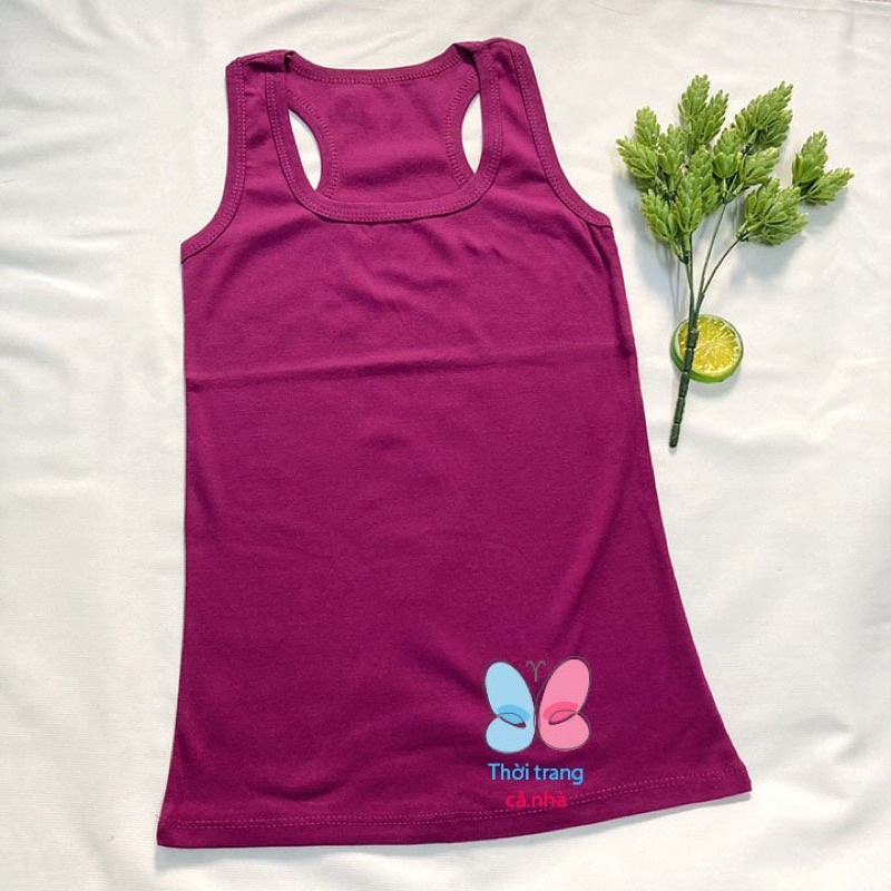 Áo 3 lỗ Thun Borip màu trơn từ size từ 35-40kg - cho nữ - tuổi Teen - DÁNG ÔM - AO34