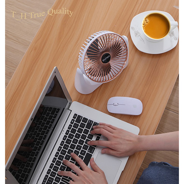 Quạt để bàn mini sạc tích điện Super Fan, 3 chế độ mát, để bàn làm việc, ô tô...  tiện dụng nhỏ gọn | BigBuy360 - bigbuy360.vn