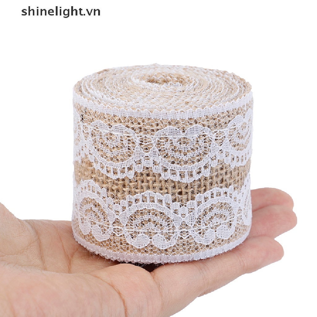 Cuộn Ruy Băng Ren Trắng Dài 2M Dùng Trang Trí Tiệc