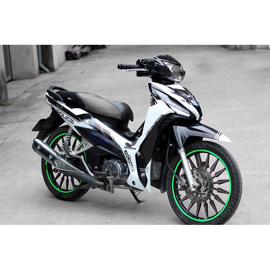 Tem trùm wave rsx ♦FREESHIP♦ đen trắng, độ phủ bộ team decal cho xe máy rẻ đẹp