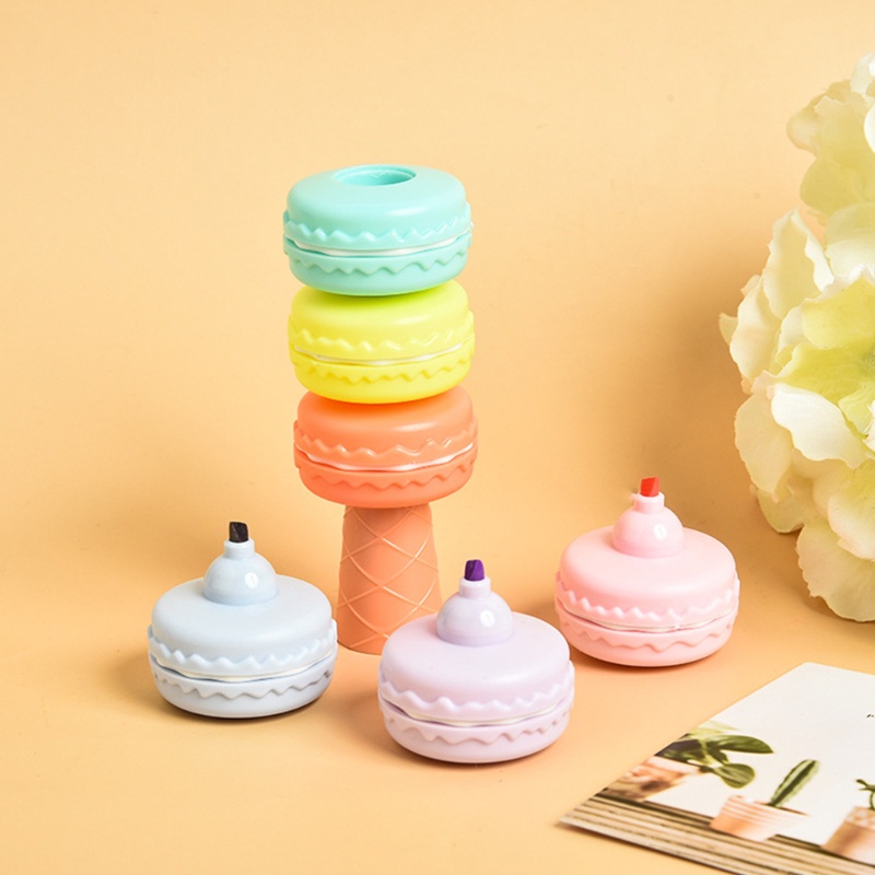 Set 6 Bút Dạ Quang Hình Bánh Macaron