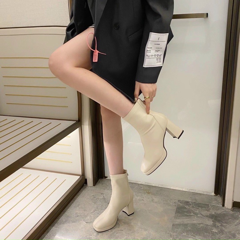 Boot độn đế da trơn fullbox