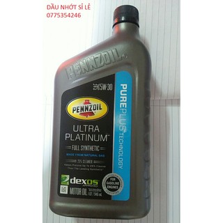 dầu nhớt nhập khẩu 100% pennzoi ultra platinum  5W30 EURO FULL SYNTHETIC 946ML
