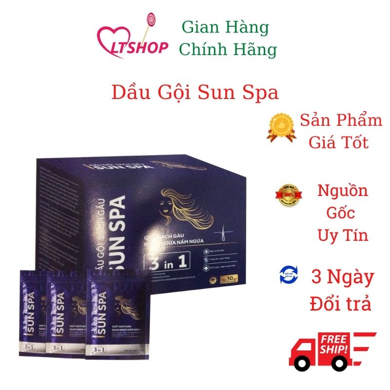 Dầu gội sạch gầu sunspa 1 gói 5ml.