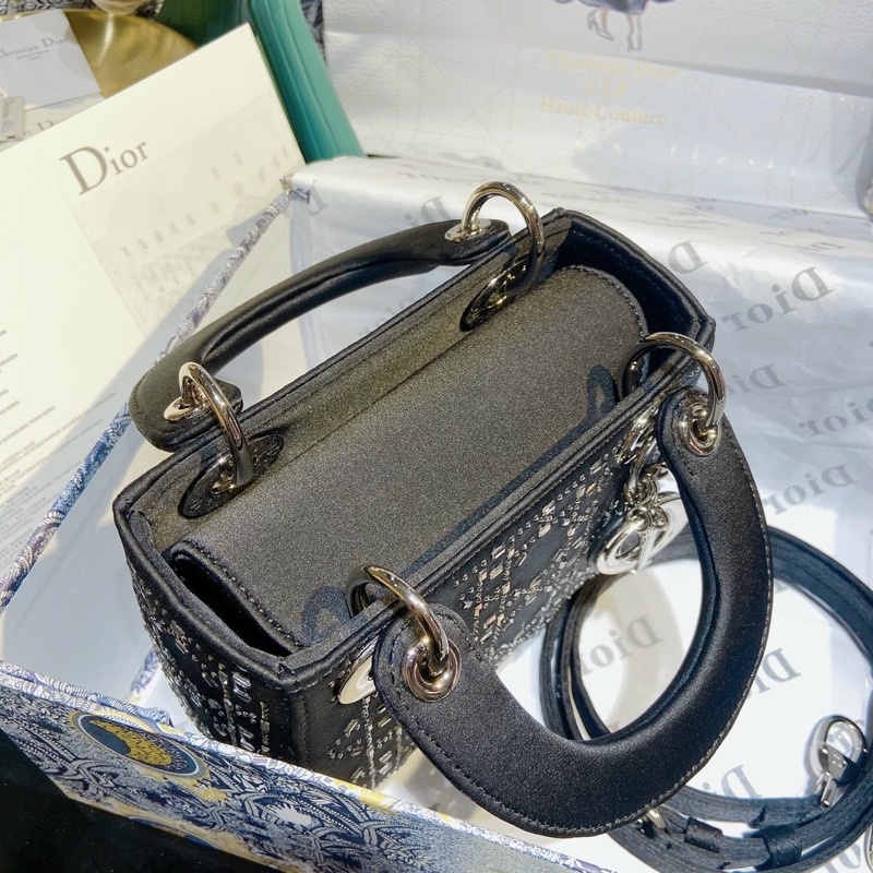 Túi quai W566-18 Dior nạm đá form đẹp fullbox nam châm long lanh lóng lánh