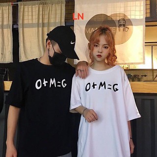 Combo 2 áo thun đôi nam nữ tay lỡ O+M=G có bán lẻ