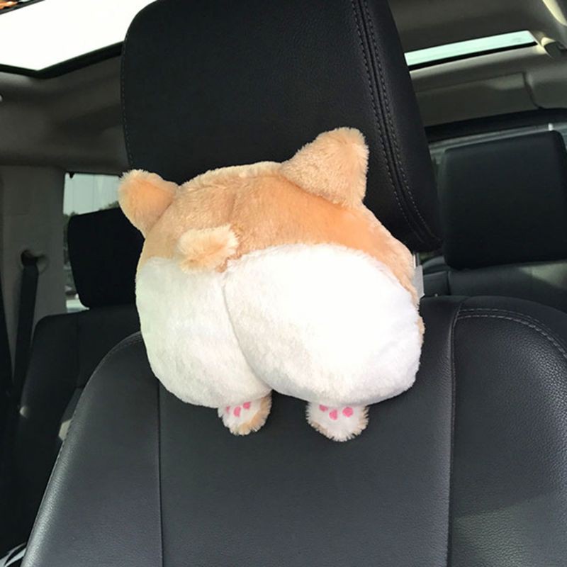 Gối kê cổ hình mông chú cún corgi đáng yêu cho xe hơi