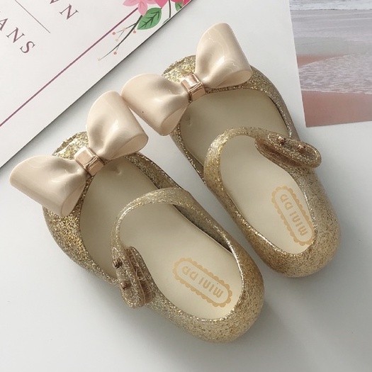 Giày bé gái búp bê nơ to công chúa MINI DD cho bé từ 2 - 7 tuổi