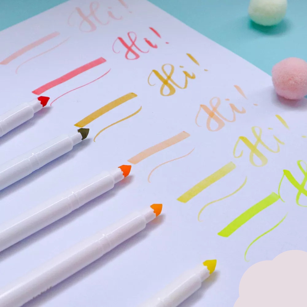 Bút lông màu Fiber Pen Colokit tô màu viết vẽ thư pháp hiện đại Hán tự, Calligraphy ngòi brush nét thanh nét đậm