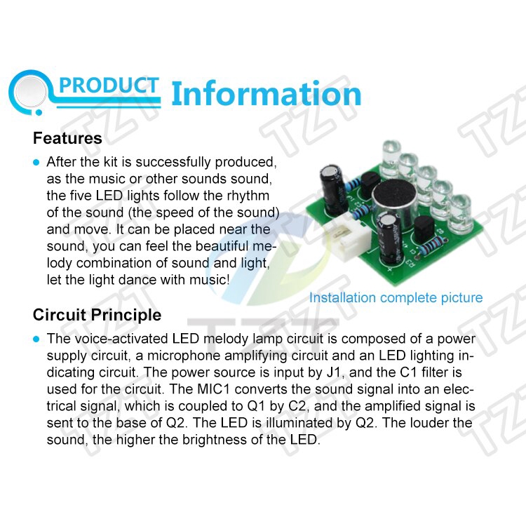 Bộ Bo Mạch Điều Khiển Âm Thanh Điện Tử 3v-5.5v Có Đèn Led | BigBuy360 - bigbuy360.vn