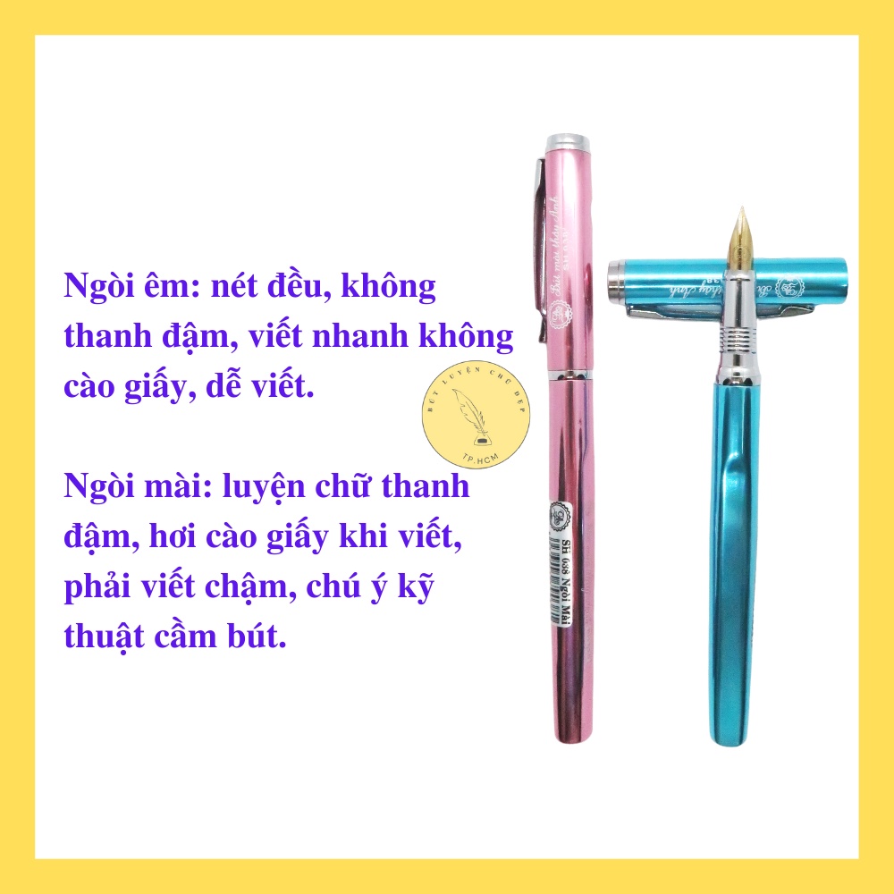 Bút mài thầy Ánh SH 038 luyện chữ đẹp thanh đậm kèm ngòi dự phòng