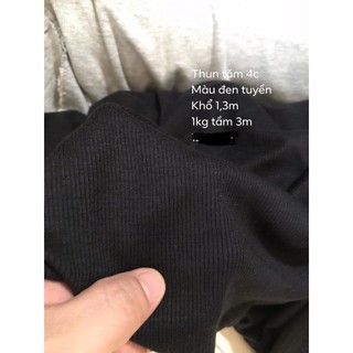 vải thun tăm giãn 4c màu đen