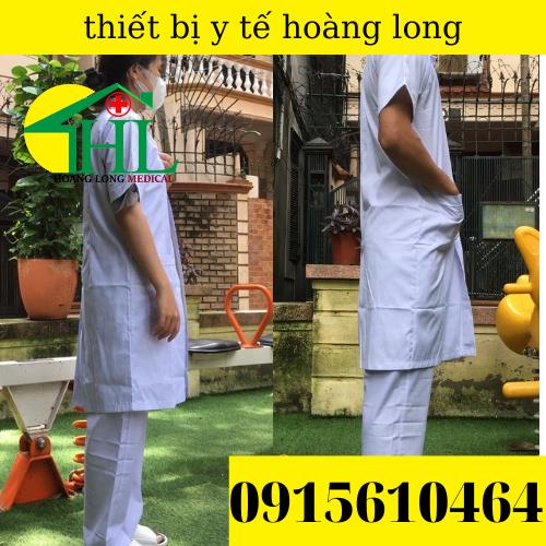 Bộ Quần Áo Blouse (BluE) Bác Sĩ Nữ Cộc  Tay Dáng Dài