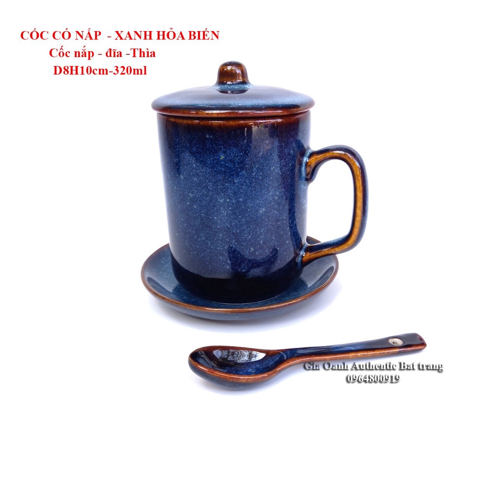 "HOT" Cốc sứ có nắp men HỎA BIẾN CAO CẤP - Giữ nóng, giữ bụi cho trà, cà phê - Giải pháp cho chị, em văn phòng, cá nhân