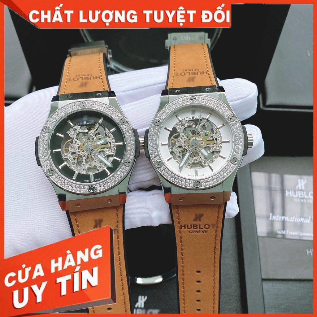 Đồng Hồ Nam HULOT Máy Cơ Cao Cấp Chống Nước Viền,Trầy Xước Đá Quanh Mặt Size42mm,Đồng Hồ Chính Hãng 03