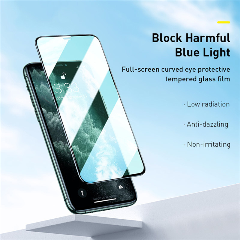 Màng dán cường lực KAXOE 9D chống tia xanh cho iPhone 12 Pro Max Mini 11 Pro Max XS Max XR 6 6s 7 8 +