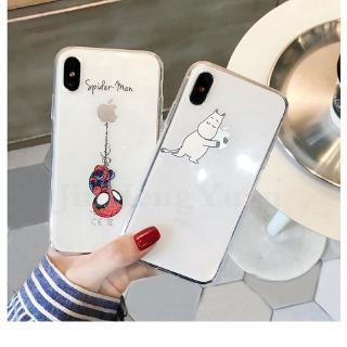 Transparent Ốp lưng Cover Marvel Spider-Man Patterns Soft TPU Case iPhone X XS MAX XR 6S 7 8 Plus 11 11Pro 11Promax