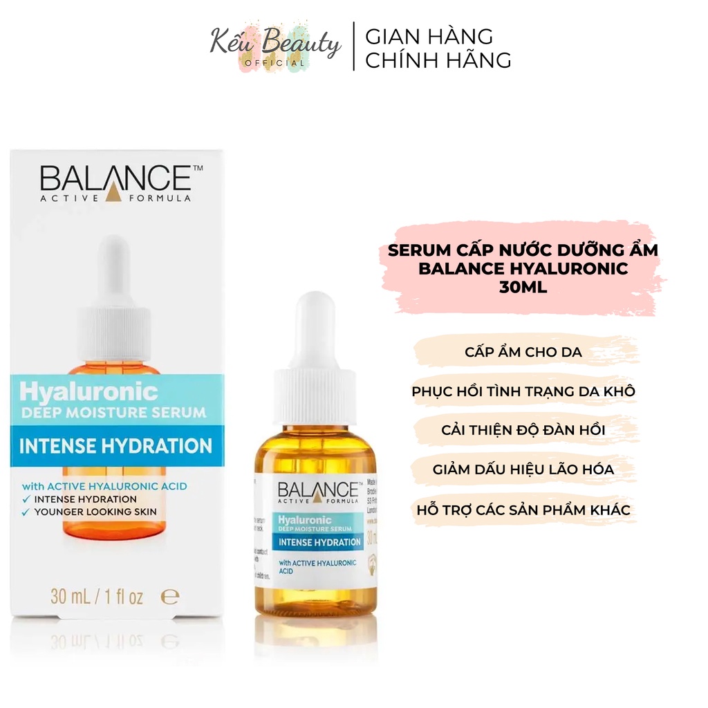 Serum cấp nước dưỡng ẩm Balance Active Formula Hyaluronic Deep Moisturizing 30ml