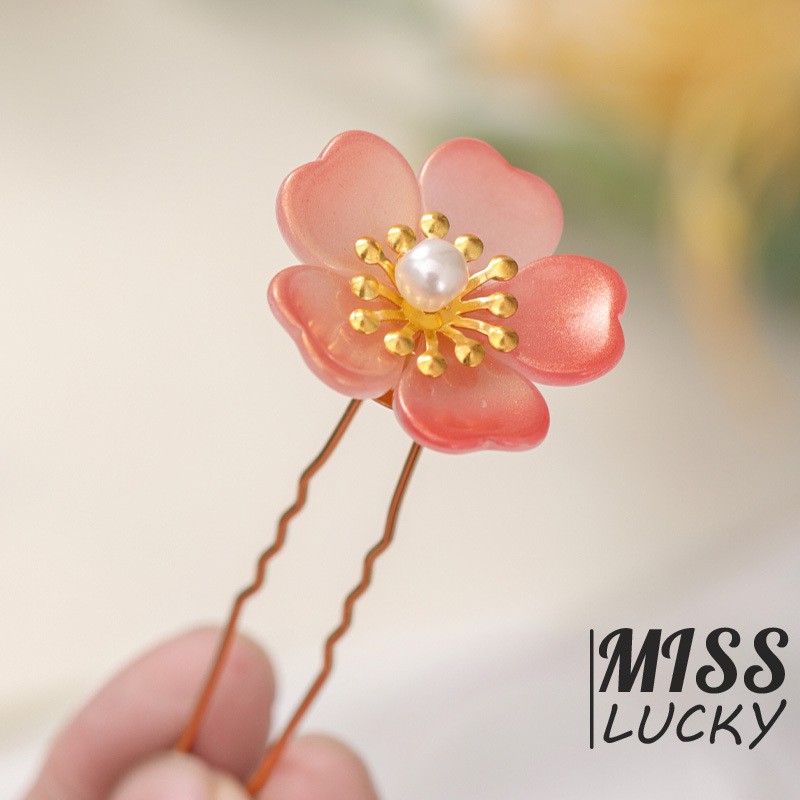 Set 2 Cài Tóc Hình Hoa Đính Ngọc Trai Xinh Xắn Cho Cô Dâu