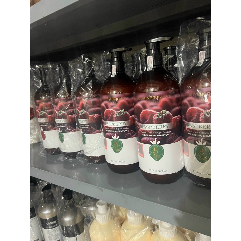 Bộ Dầu Gội Xả Phúc Bồn Tử RASPBERRY BEAUTY ENGRSVER Quả Mâm Xôi 1000mlx2- Hàng Chính Hãng Pink Cosmetic