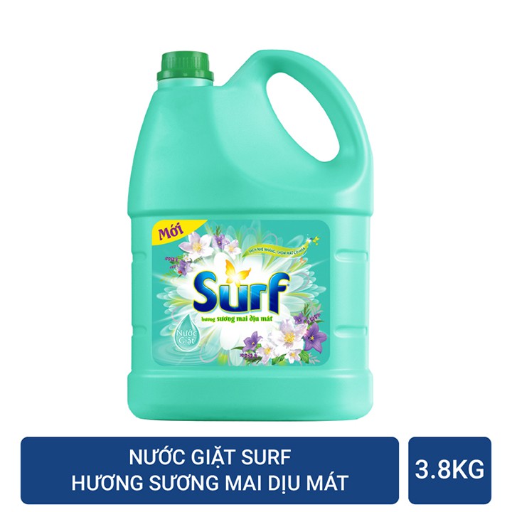 Surf Nước giặt Hương Sương Mai Dịu Mát can 3.8kg