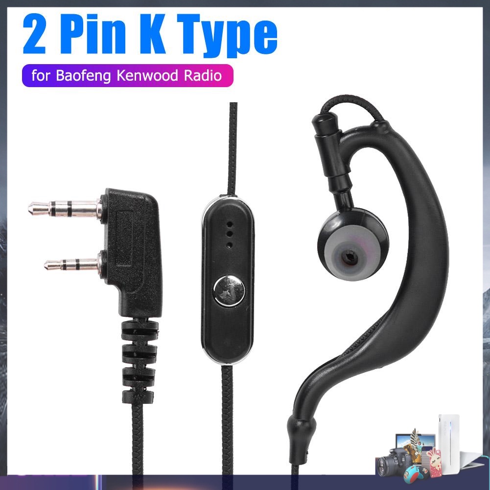 Tai nghe nhét tai hình chữ G có mic 2pin cho bộ đàm Baofeng Kenwood Radio