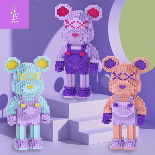 Mô Hình Lắp Ráp Xếp Hình Gấu Bearbrick Mẫu Mới 30cm- Đa Dạng Màu Sắc Quà Tặng Sáng Tạo