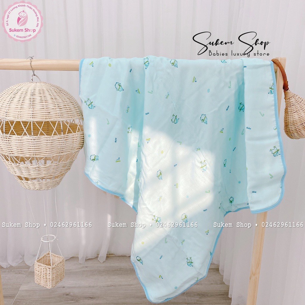 Set 2 Khăn Tắm Trẻ Em Cao Cấp 6 Lớp Mipbi 80x80cm sợi tre 70% cotton 30% đa năng tắm, quấn , ủ