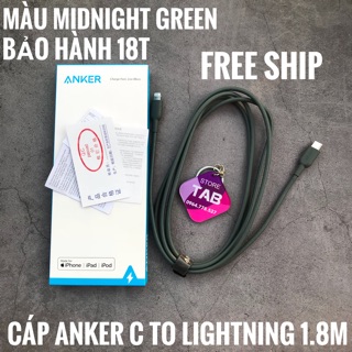 Cáp anker powerline 2 c to lightning 1.8m - bảo hành 18 t