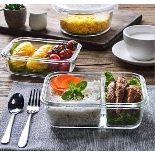 Bát thủy tinh 2 ngăn 1000ml