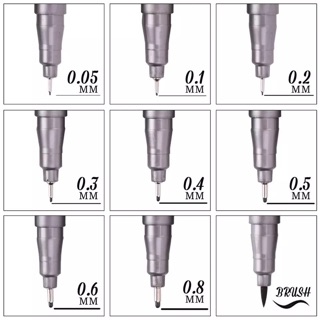 [DA ĐEN] Bộ Bút Line 9 Size STA Kháng Nước