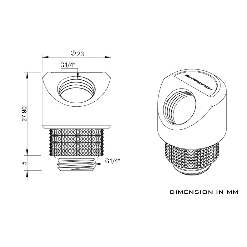 fit cua góc Barrowch Rotary Adapter with smooth surface