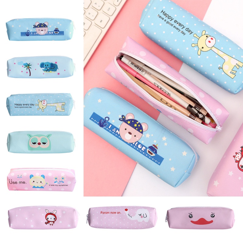 Túi Đựng Đồ Trang Điểm Bằng PU Họa Tiết Hoạt Hình Cho Học Sinh