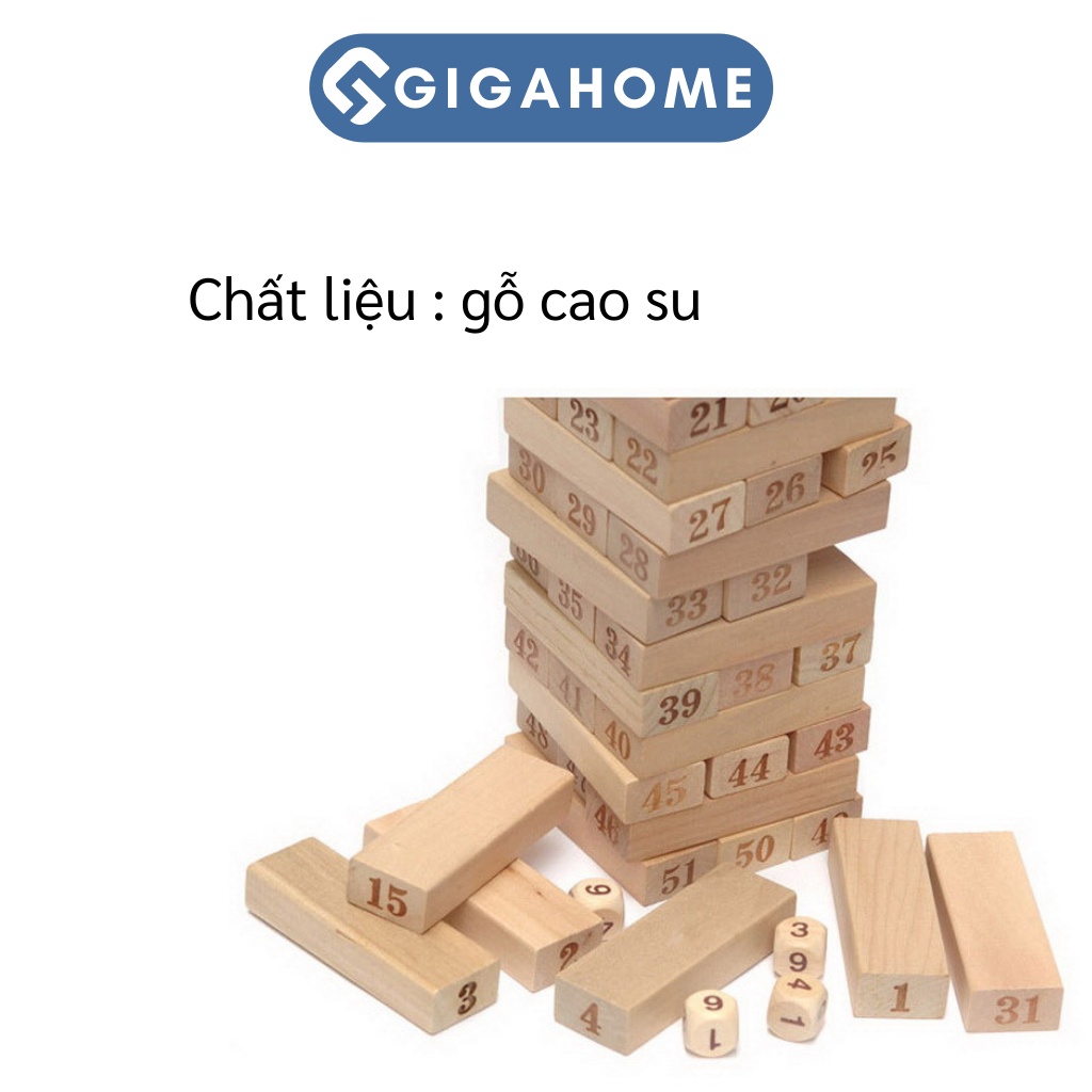 Đồ Chơi Rút Gỗ Loại To GIGAHOME 48 Thanh, Thanh Gỗ Láng Mịn, Thông Minh 2785