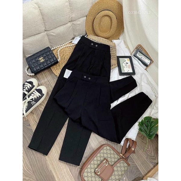 QUẦN BAGGY ỐNG ĐỨNG 2 CÚC BẤM mã 017
